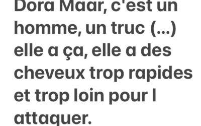 ‘Dora Maar elle a des cheveux trop rapides et trop loin pour l’attaquer.’