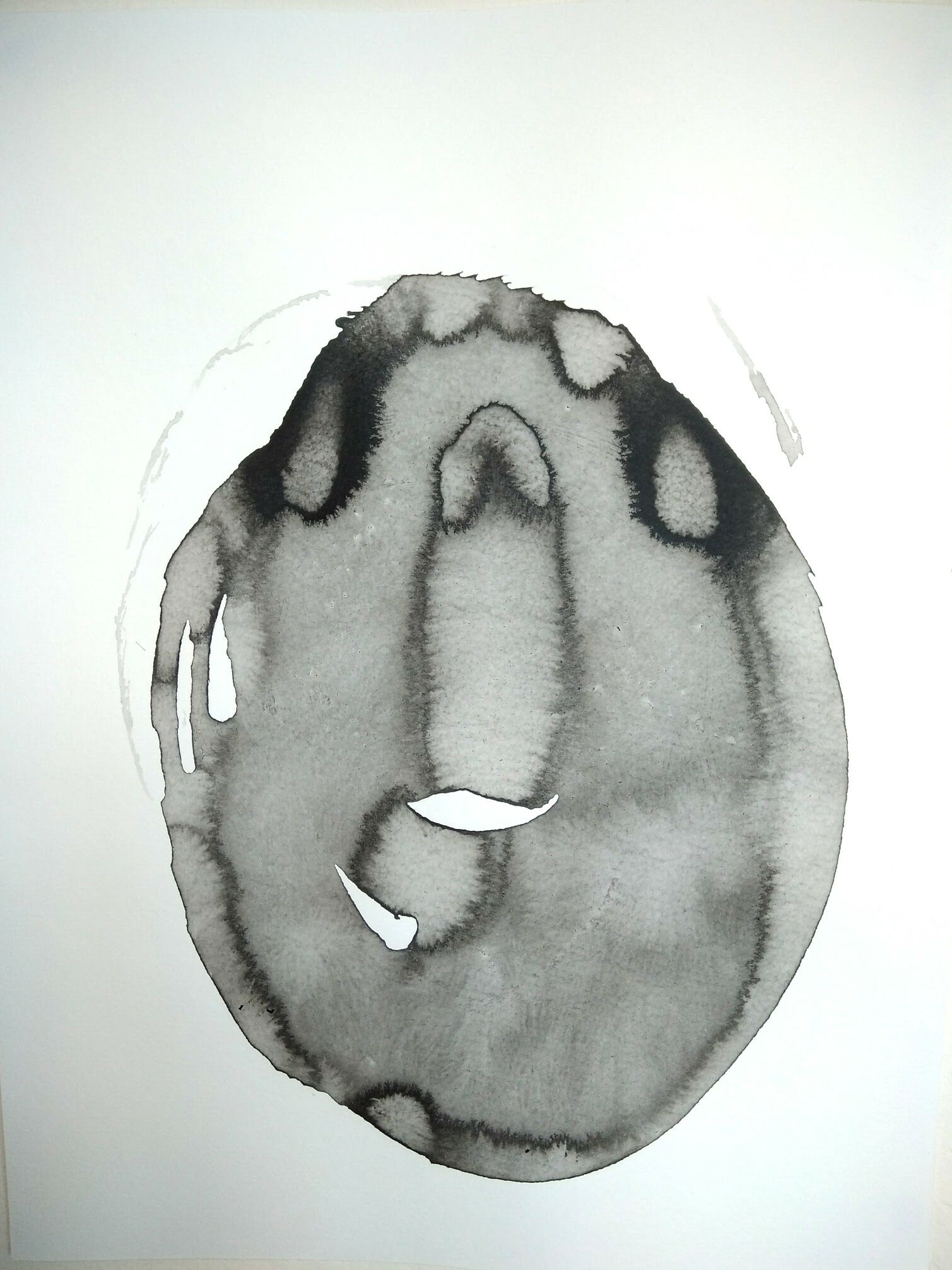 Axiale 01 (encre de Chine sur papier aquarelle), ilona Tikvicki, 2020.